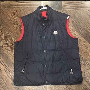 Men’s Moncler Sports Winter Puffy Royal Blue and Red Vest!
